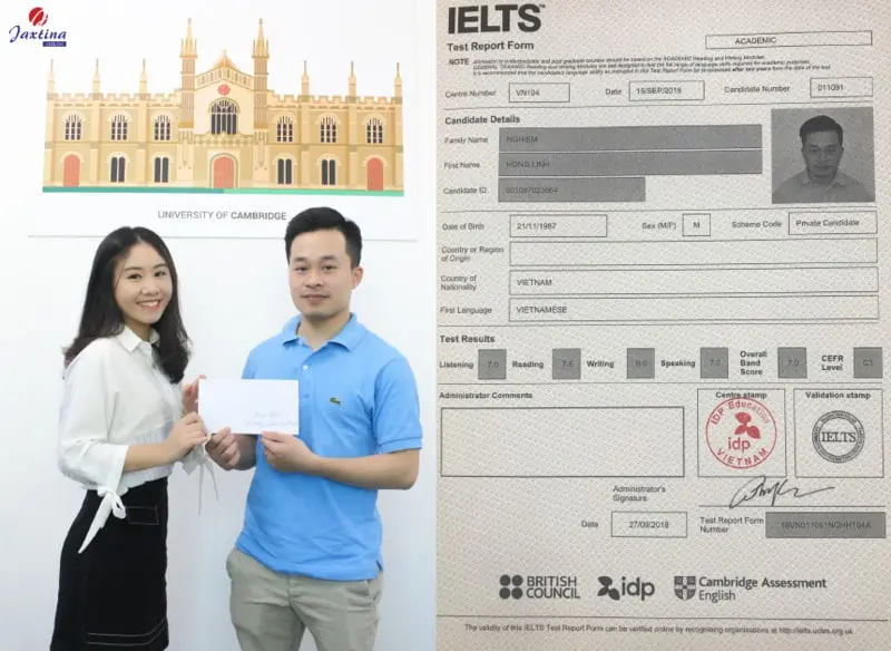 Học viên NGHIÊM HỒNG LĨNH – IELTS 7.0
