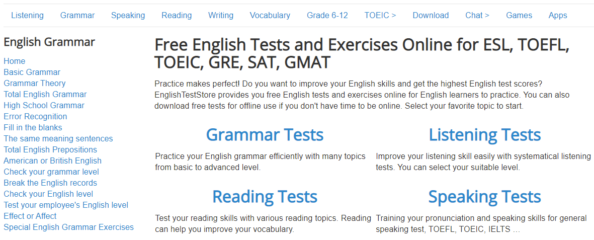 học và thi thử toeic cùng English test store