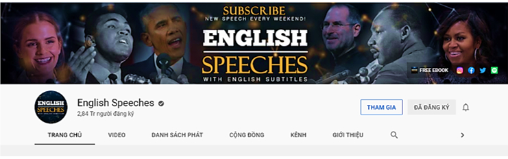 kênh youtube học tiếng Anh ENGLISH SPEECHES