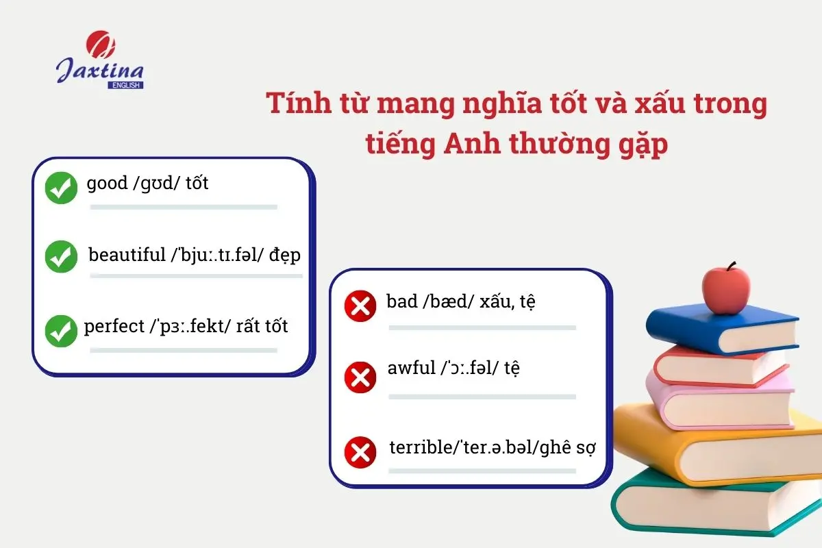 Những tính từ mang nghĩa tốt xấu thường gặp (good and bad things)