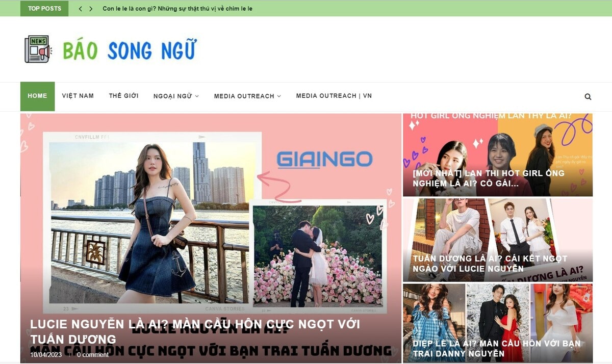 trang web đọc báo tiếng anh song ngữ