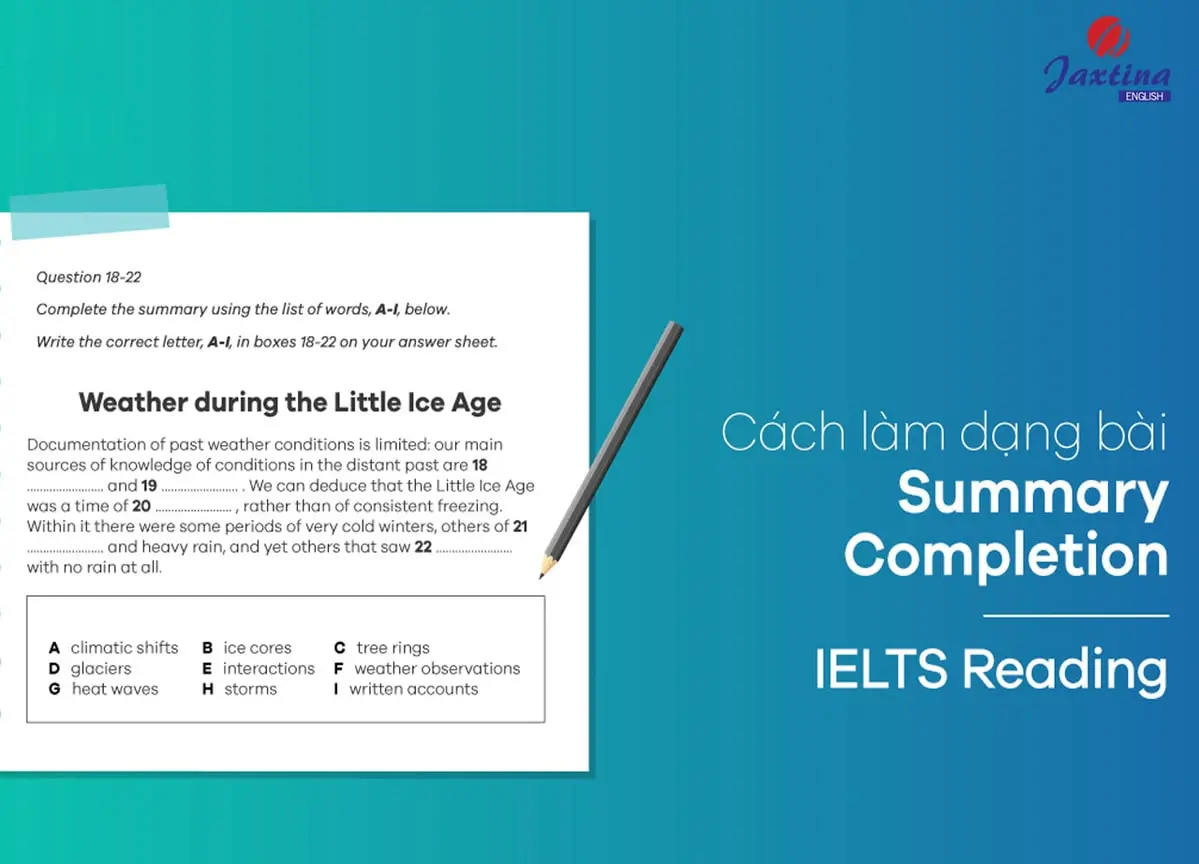 Cách làm dạng bài Summary Completion trong IELTS Reading