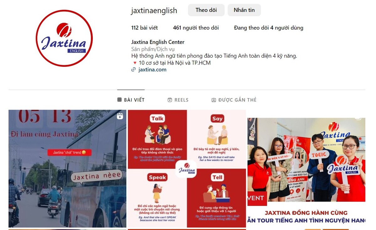 những trang instagram học tiếng anh