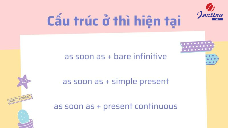 cấu trúc as soon as