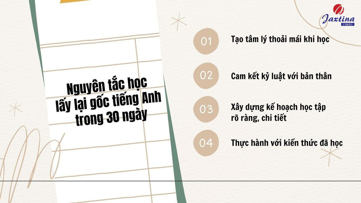 cách lấy lại gốc tiếng anh trong 1 tháng