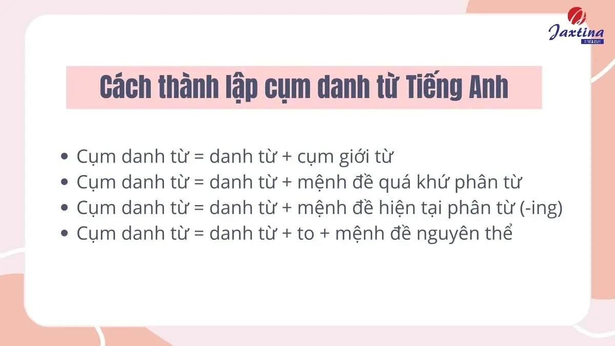 Cụm danh từ Tiếng Anh là gì? Cách thành lập và bài tập