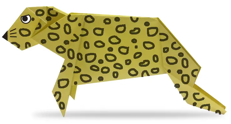 Hướng dẫn gấp Origami con báo